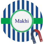 Stripes Round Fridge Magnet (Personalized)