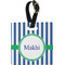 Stripes Personalized Square Luggage Tag