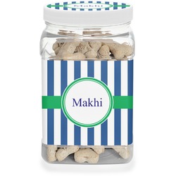 Stripes Dog Treat Jar (Personalized)
