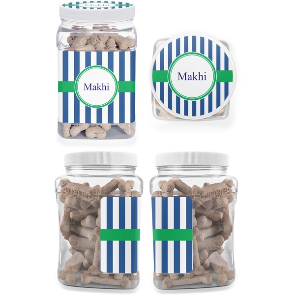 Stripes Pet Treat Jar - Multiple Angles