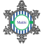 Stripes Vintage Snowflake Ornament (Personalized)