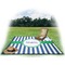 Stripes Picnic Blanket - with Basket Hat and Book - in Use