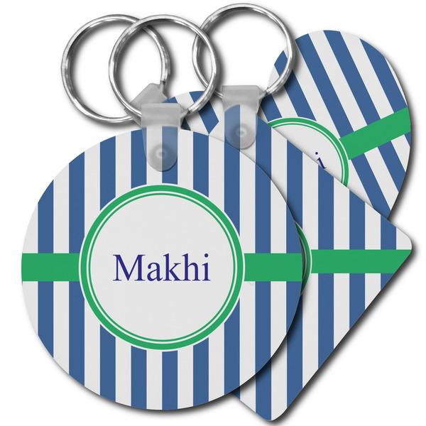 Custom Stripes Plastic Keychain (Personalized)