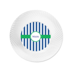 Stripes Plastic Party Appetizer & Dessert Plates - 6" (Personalized)
