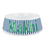 Stripes Plastic Dog Bowl - Medium (Personalized)