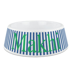 Stripes Plastic Dog Bowl (Personalized)