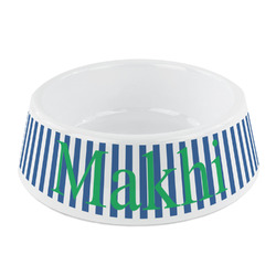 Stripes Plastic Dog Bowl - Small (Personalized)