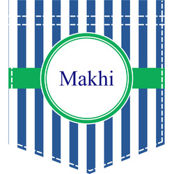 Stripes Iron On Faux Pocket (Personalized)