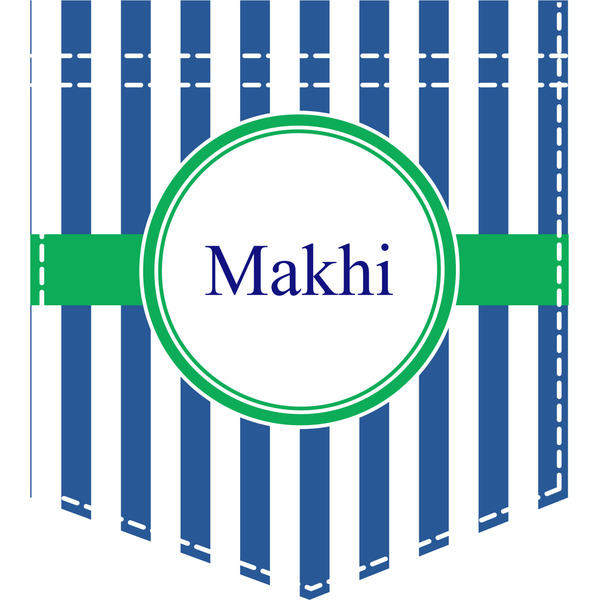 Custom Stripes Iron On Faux Pocket (Personalized)