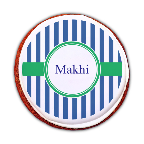 Stripes Printed Icing Circle - Medium - On Cookie