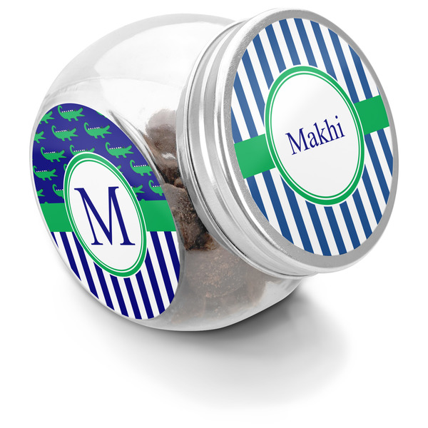 Custom Stripes Puppy Treat Jar (Personalized)