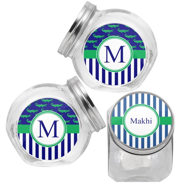 Stripes Puppy Treat Jar - Top Left Right