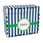 Stripes Wood Recipe Box - Full Color Print (Personalized)
