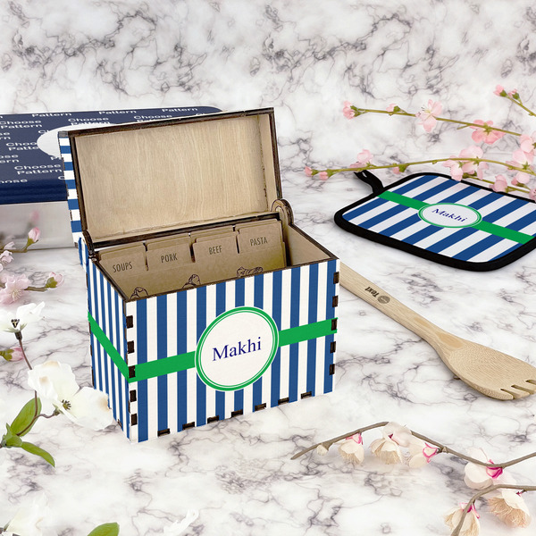 Stripes Recipe Box - Full Color - In Context