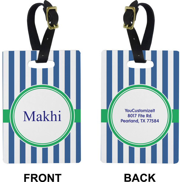 Stripes Rectangle Luggage Tag (Front + Back)