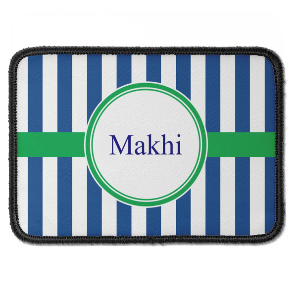 Custom Stripes Iron On Rectangle Patch w/ Name or Text