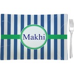 Stripes Rectangular Glass Appetizer / Dessert Plate - Single or Set (Personalized)