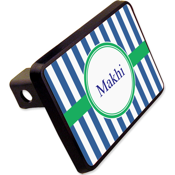 Custom Stripes Rectangular Trailer Hitch Cover - 2" w/ Name or Text