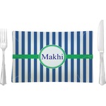 Stripes Rectangular Glass Lunch / Dinner Plate - Single or Set (Personalized)