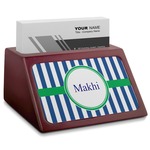 Stripes Red Mahogany Business Card Holder (Personalized)