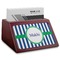 Stripes Red Mahogany Business Card Holder - Angle