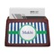 Stripes Red Mahogany Business Card Holder - Straight
