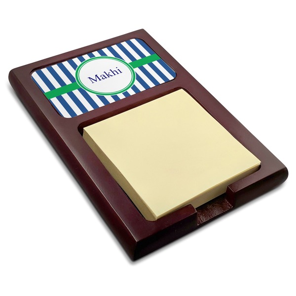 Custom Stripes Red Mahogany Sticky Note Holder (Personalized)