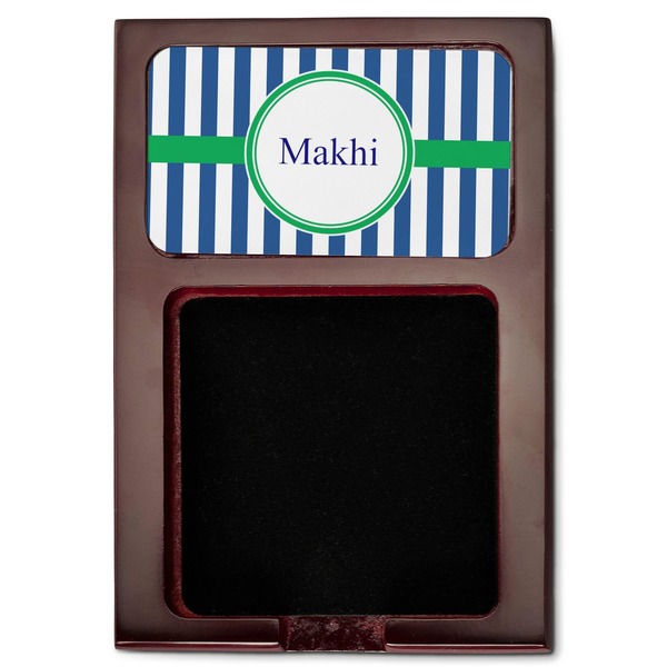 Stripes Red Mahogany Sticky Note Holder - Flat