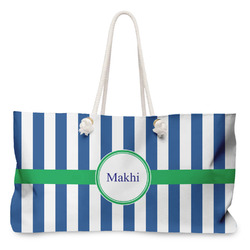 Stripes Large Tote Bag with Rope Handles (Personalized)