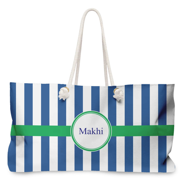 Custom Stripes Large Tote Bag with Rope Handles (Personalized)