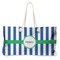 Stripes Large Rope Tote Bag - Front View