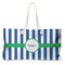 Stripes Large Tote Bag with Rope Handles (Personalized)