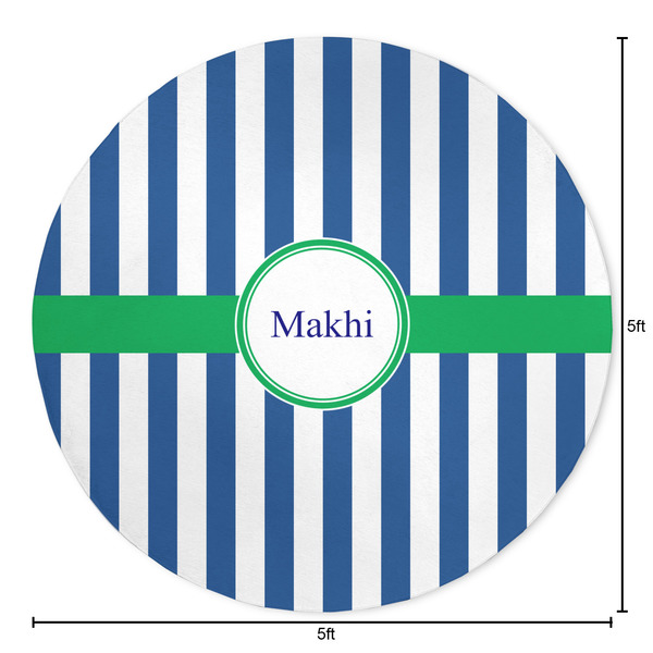 Stripes Round Area Rug - Size