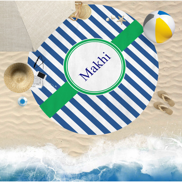 Stripes Round Beach Towel Lifestyle