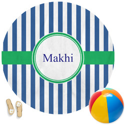 Stripes Round Beach Towel (Personalized)