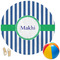 Stripes Round Beach Towel (Personalized)