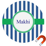 Stripes Round Car Magnet - 6" (Personalized)