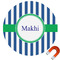 Stripes Round Car Magnet - 6" (Personalized)