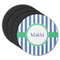 Stripes Round Rubber Backed Coasters - Set of 4 (Personalized)