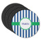 Stripes Round Rubber Backed Coasters - Set of 4 (Personalized)