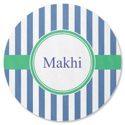 Stripes Round Rubber Backed Coaster (Personalized)