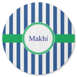 Stripes Round Rubber Backed Coaster (Personalized)