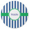 Stripes Round Rubber Backed Coaster (Personalized)