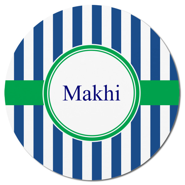 Stripes Round Fridge Magnet - FRONT