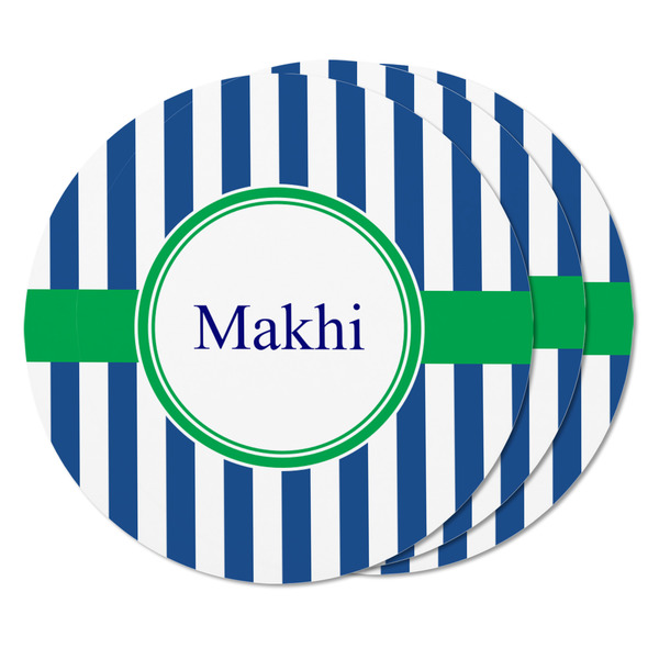 Stripes Round Fridge Magnet - THREE