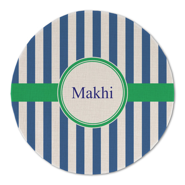 Custom Stripes Round Linen Placemat - Single Sided (Personalized)