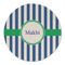Stripes Round Linen Placemat (Personalized)