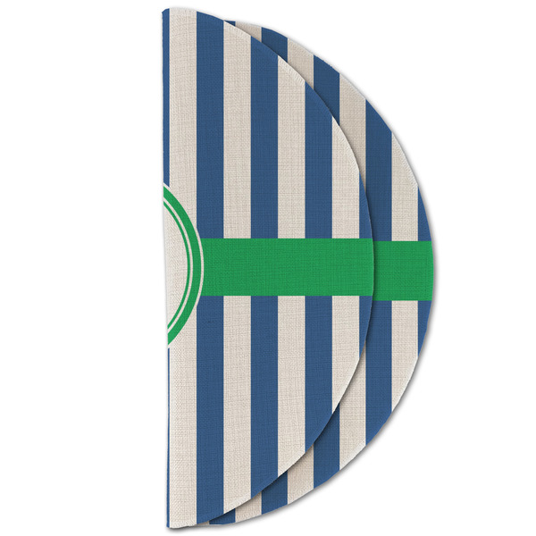 Stripes Round Linen Placemats - HALF FOLDED (double sided)