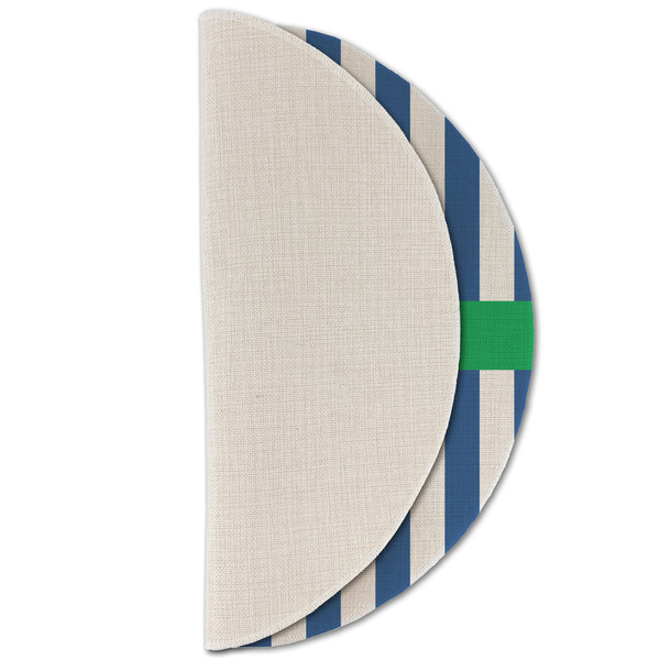 Stripes Round Linen Placemats - HALF FOLDED (single sided)