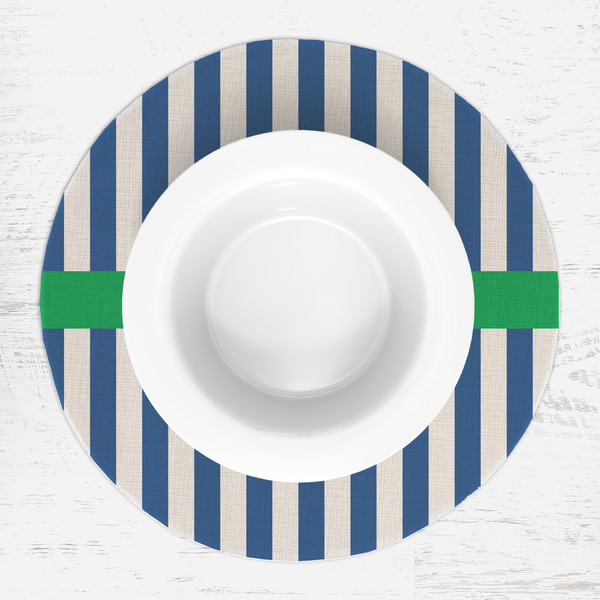 Stripes Round Linen Placemats - LIFESTYLE (single)